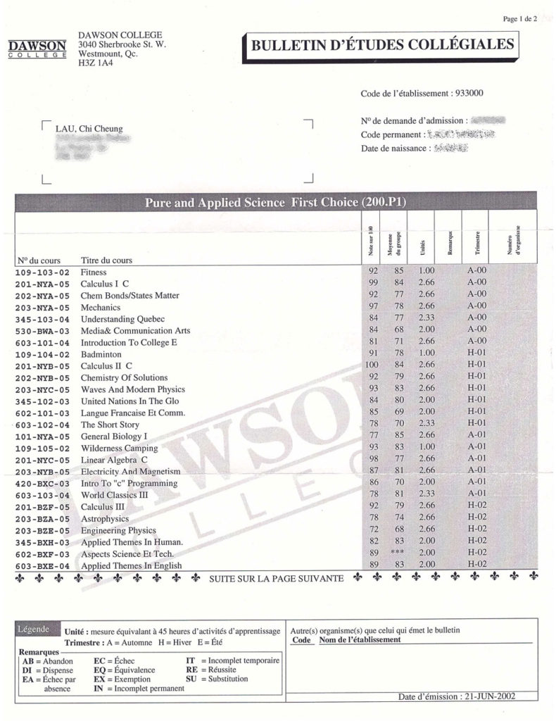 Compréhension Des Relevés De Notes Secondaire CÉgep Université